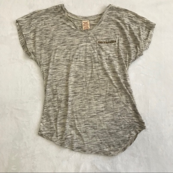Faded Glory Tops - Faded Glory Tan / Gray Comfy Loose Fit Tee XS
